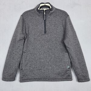 Orvis Classic Collection Jacket Mens Medium Gray Fleece 1/4 Zip Sherpa Lined